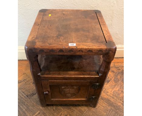 Mouseman pot cupboard, 17.5” long x 17.5” wide x 24” high