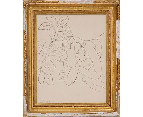 HENRI MATISSE 'Portrait of a Woman E8', 1943, collotype, signed in the plate, edition of 950, printed by Martin Fabiani, 32cm