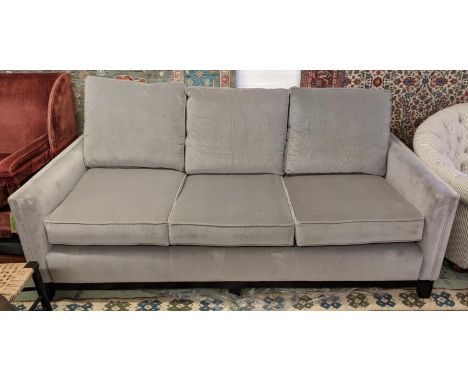 KRAFT UPHOLSTERY SOFA, grey velvet finish, 206cm W. 