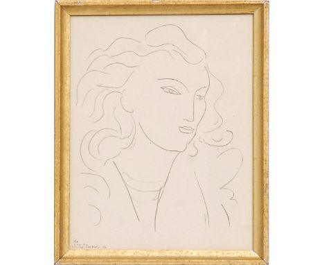 HENRI MATISSE 'Portrait of a Woman O8', 1943, collotype, signed in the plate, edition: 950, printed by Martin Fabiani, 32cm x