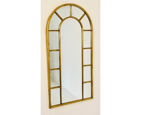 ARCHITECTURAL METAL WALL, champagne gilt metal frame, 160x81. 