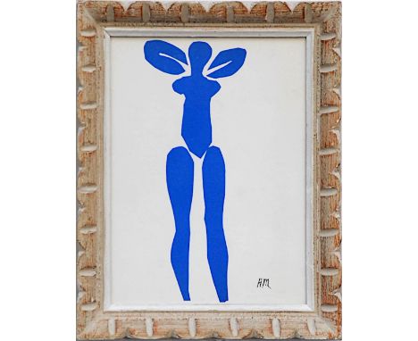 HENRI MATISSE 'Standing Blue Nude', lithograph, 25cm x 19cm, in a vintage French frame. 