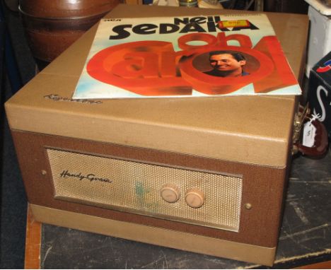 Handygram Regentone record player and record Neal Sedaka "Oh Carol".