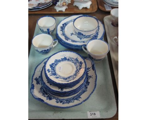 Tray of Royal Doulton Norfolk D6294 part tea ware items comprising cups, saucers, plates and sugar bowl.