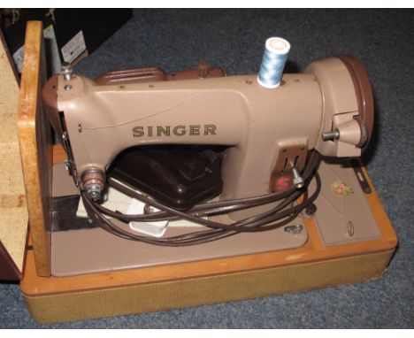 Singer sewing machine 185K in fitted case with instruction  manual.