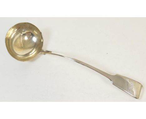 Victorian silver fiddle pattern soup ladle, maker SH/DC, London 1846, length 33cm, weight approx. 243g (7.81 troy ozs) (Viewi