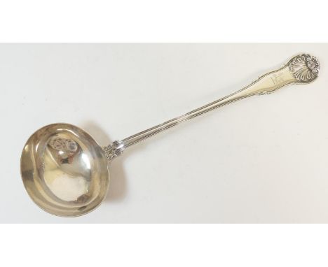 George IV silver Kings husk pattern soup ladle, by William Eaton, London 1830, length 34cm, weight approx. 298g (9.58 troy oz