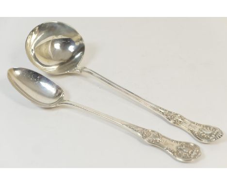 Victorian silver Queens pattern soup ladle, by John Aldwinckle &amp; Thomas Slater, London 1885, 34.5cm, weight approx. 312g 