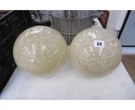 TWO GLASS LAMP SHADES