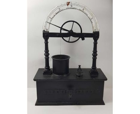 Alder &amp; Mackay, Edinburgh - 'King's Gauge', a black painted metal instrument with white enamel scale, 45.2cm high