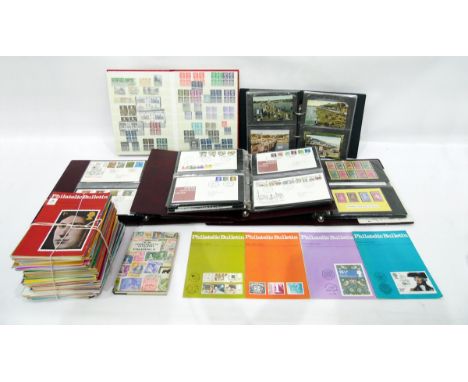 Quantity of stamps&nbsp;to include Royal Mail First Day Covers, albums of British stamps, stamps of the world and catalogues&