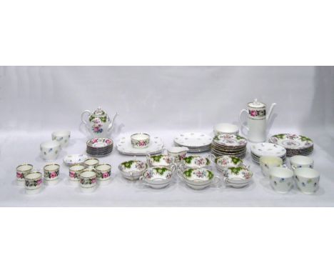 Royal Worcester china 'Royal Garden' part coffee set for eight (one cup missing), to include coffee pot, quantity of Royal Tu