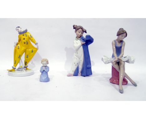 Three Nao porcelain models and a harlequin from the Goebel Archive Collection, limited edition, 25cm high (4)  