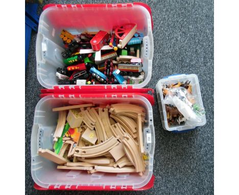 Quantity of Brio and similar track and rolling stock, predominantly from Thomas the Tank Engine and a quantity of plastic far