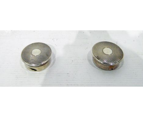 Two silver pill boxes, circular and engine-turned, early 20th century&nbsp;