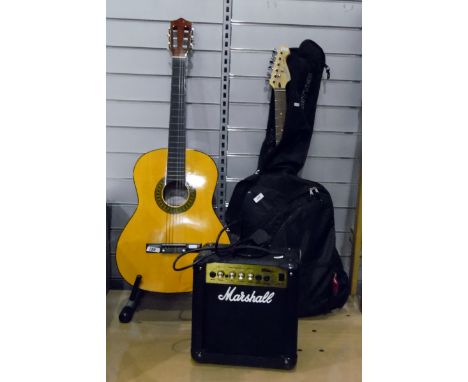 Cruiser by Crafter guitar, a Herald guitar&nbsp;model number HL44, John Hornby Skewes &amp; Co and a Marshall amplifier (3)&n