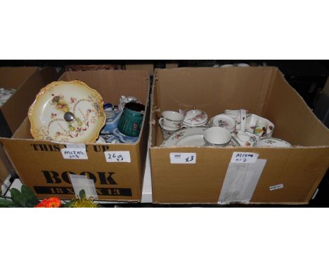 Assorted ceramics&nbsp;including Royal Doulton 'Kingswood', Coalport 'Strawberry', Wedgwood blue jasperware and Minton 'Sprin