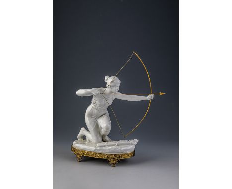 Amazone mit Bogen Rudolf Kaesbach, Berlin , 1907 Auf dem Sockel bez.: R. Kaesbach Berlin 07 (geritzt), Modell-Nr. 1039, 7 (ei