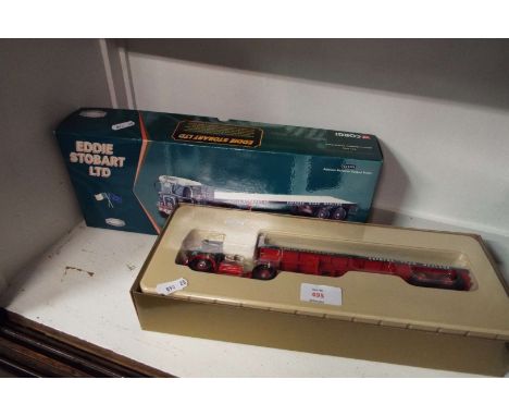 A Corgi collectable Eddie Stobart lorry; Atkinson Borderer flat bed trailer CC12502