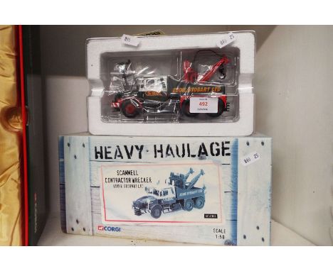 A 1:50 scale Corgi limited edition collectable Eddie Stobart heavy haulage vehicle; Scammell contractor wrecker CC12306, boxe