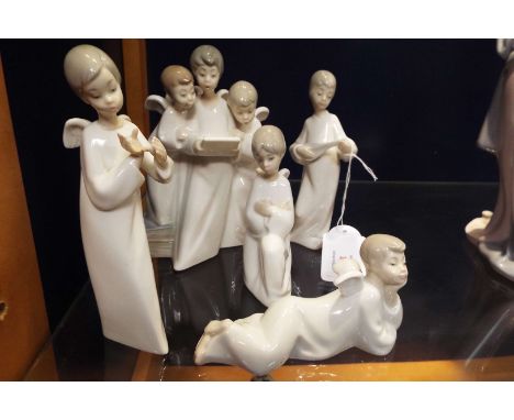 A group of five Nao figurines of an 'Angel Choir'