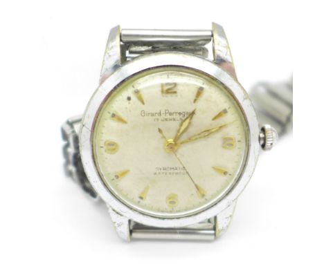 A gentleman's Girard-Perregaux Gyromatic wristwatch with sweep second hand