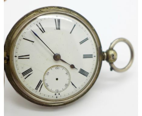 A silver full hunter pocket watch, Craighead &amp; Webb, (button and second hand missing)