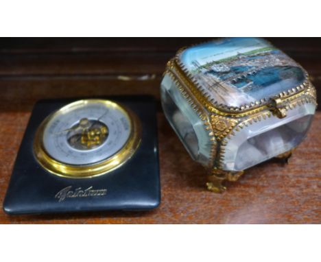 A jewellery casket and a barometer