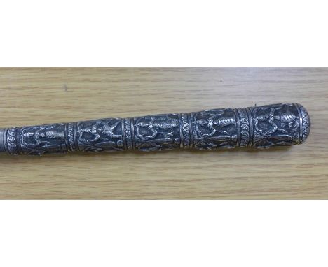 A silver mounted bamboo swagger stick, a/f