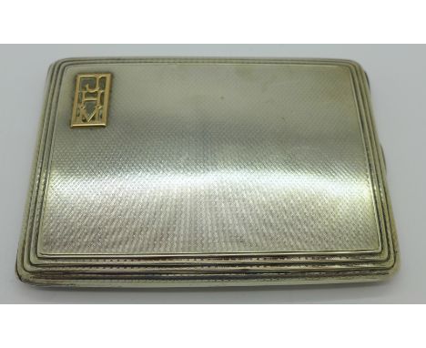 A silver cigarette case, 149g
