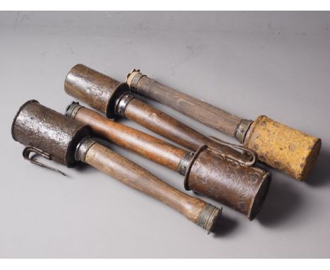 Four inert WWI stick grenades 