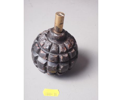 An inert German M 1913 WWI bell hand grenade 