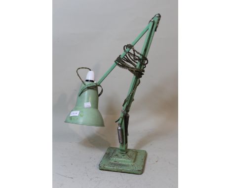 Herbert Terry, green metal Anglepoise lamp 