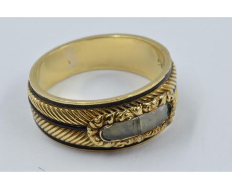 Fine George IV gold and enamel mourning ring inscribed Georgiana Lady Suffield died 22nd September 1824, age 36 with accompan