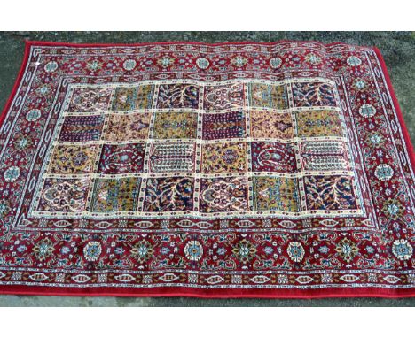 Machine woven Persian design rug with tile pattern, 190cms x 135cms 