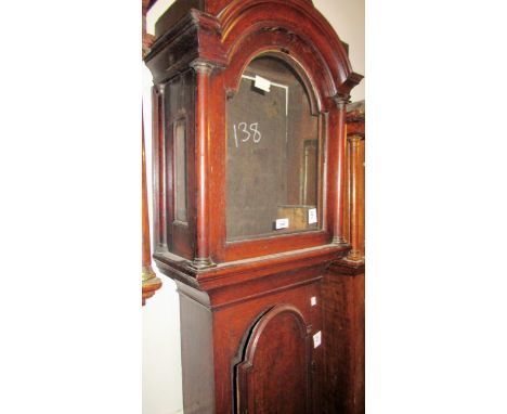 Two antique oak longcase clock cases, apertures 12ins x 16ins and 11.5ins x 15.5ins 