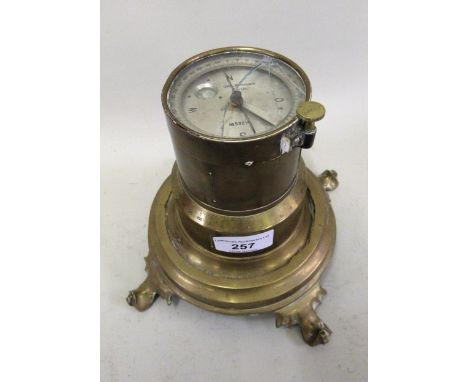 Unusual German Gebr Wichmann brass table compass, Serial No. 59214 
