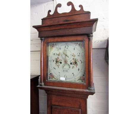 George III oak longcase clock with square painted dial, Arabic numerals, subsidiary seconds and date aperture, signed J.H. Ha