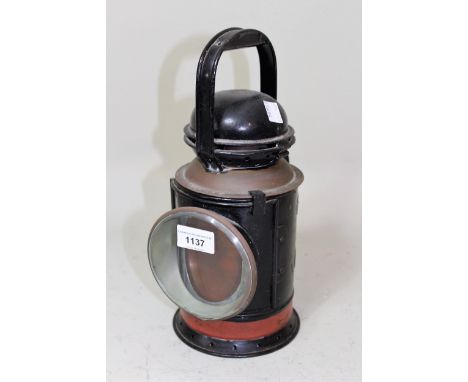 BR (W) railwayman's lamp by G. Polkey Ltd., Birmingham, 30cms high 