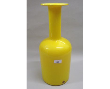 17in Holmegaard yellow Gul vase, 43cms highIn good condition 