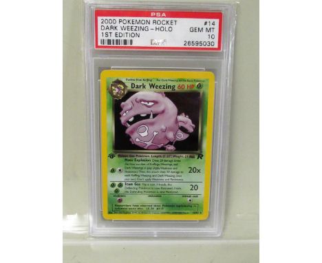 Pokemon Dark Weezing first edition team rocket trading card PSA graded 10 