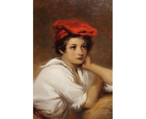 19th Century oil on paper laid onto canvas, portrait of an Italian boy, signed R. Buckner, Sorrento, 36cms x 26cmsPlease see 
