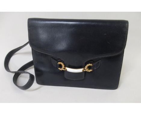 Small ladies Gucci dark blue leather shoulder bagScratches, scuffs and wear to leather all over inside and out as you would e