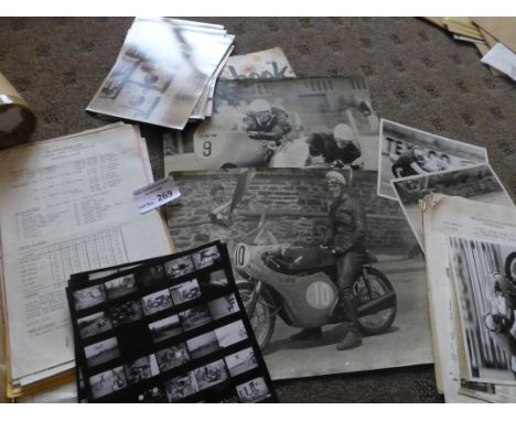 Motorcycling : Folder &amp; scrapbook - (folder) includes photos of bikes, riders, 2 large scale &amp; results sheets 1970's 