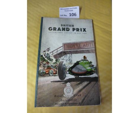Motor Racing : British Grand Prix programme Silverstone 14/05/1949 - rare bound &amp; hardback book style in super condition 