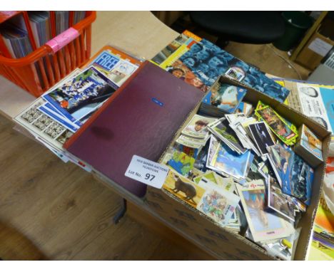 Trade Cards : Box of various big mix 1000s of cards, plus football magic, scrapbooks and hornby catalogues etc - 