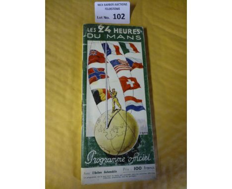 Motor Racing : Le Mans 24 hour race programme 25/26 June 1949 - 136 page programme - sl. scuffed cover but generally good con