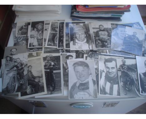 Speedway : 53 original 1950's photos b/w 5x3 - portrait/action fine cond