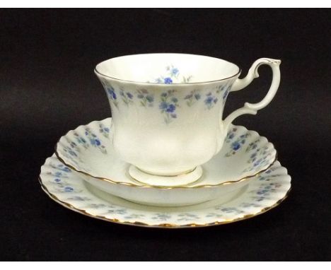 A Royal Albert part tea service, in the 'Memory Lane' pattern, comprising nine tea cups, twelve saucers, twelve side plates, 