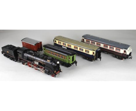 A group of Paya O gauge tinplate railway, all boxed and vgc, some with 'Authenticity Certificates', comprising a 2-6-2 loco a